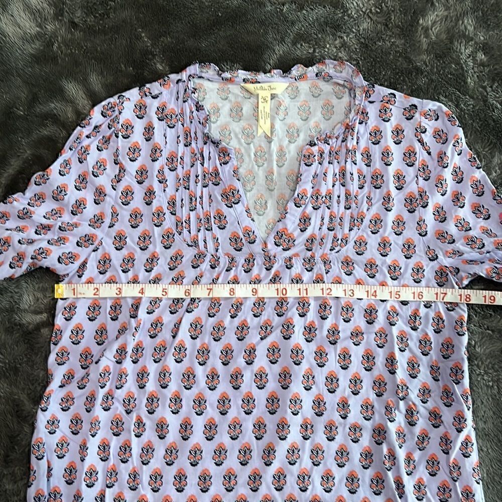 100. Matilda Jane Tunic Lavender Delicate Topiary Detail - Size Medium Blouse - Picture 7 of 10